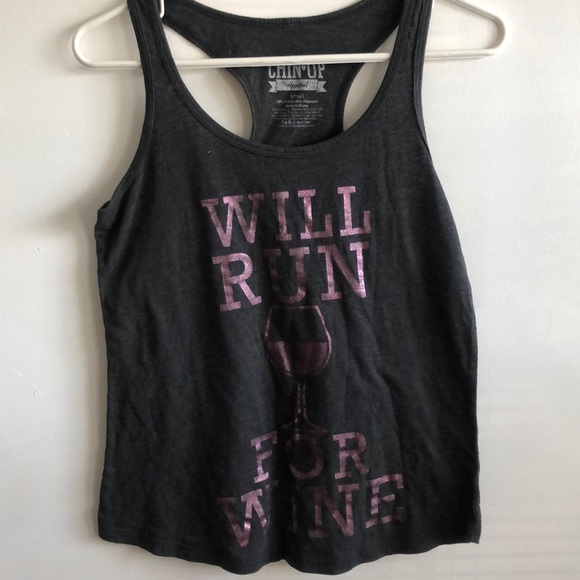 Will Run For Wine Workout Tank - Picture 1 of 1